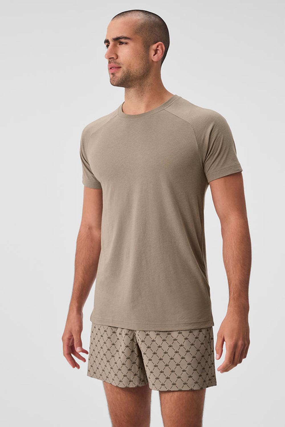 μπλουζακια για τρεξιμο ανδρικα Alo Yoga The Triumph Crew Neck Gravel | Greece  RHATM-9602
