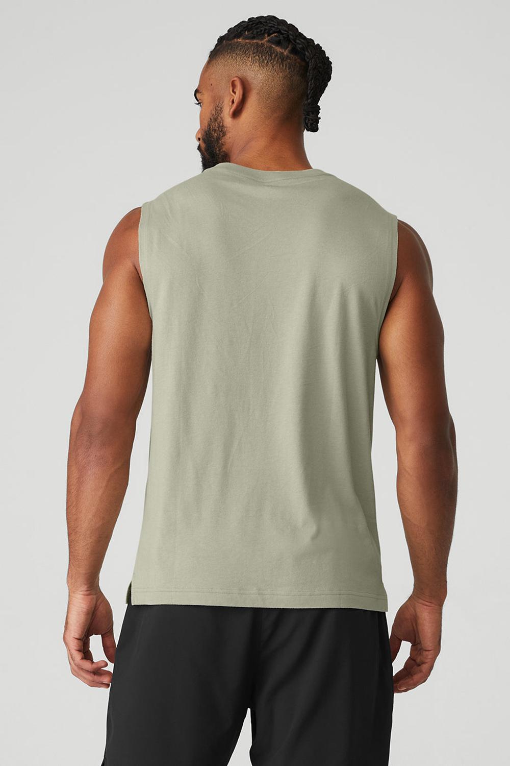 φανελακια για τρεξιμο ανδρικα Alo Yoga The Triumph Muscle Limestone | Greece  JQCHP-0496