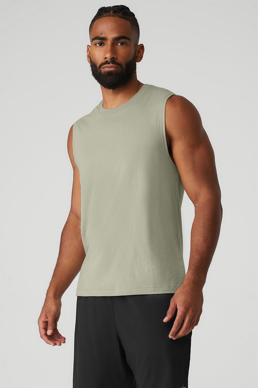 φανελακια για τρεξιμο ανδρικα Alo Yoga The Triumph Muscle Limestone | Greece  JQCHP-0496