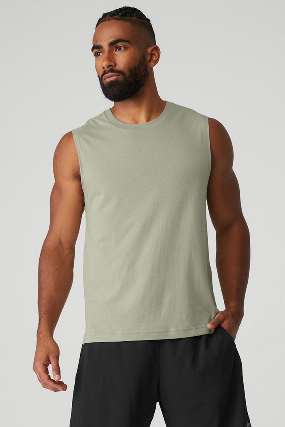 φανελακια για τρεξιμο ανδρικα Alo Yoga The Triumph Muscle Limestone | Greece  JQCHP-0496
