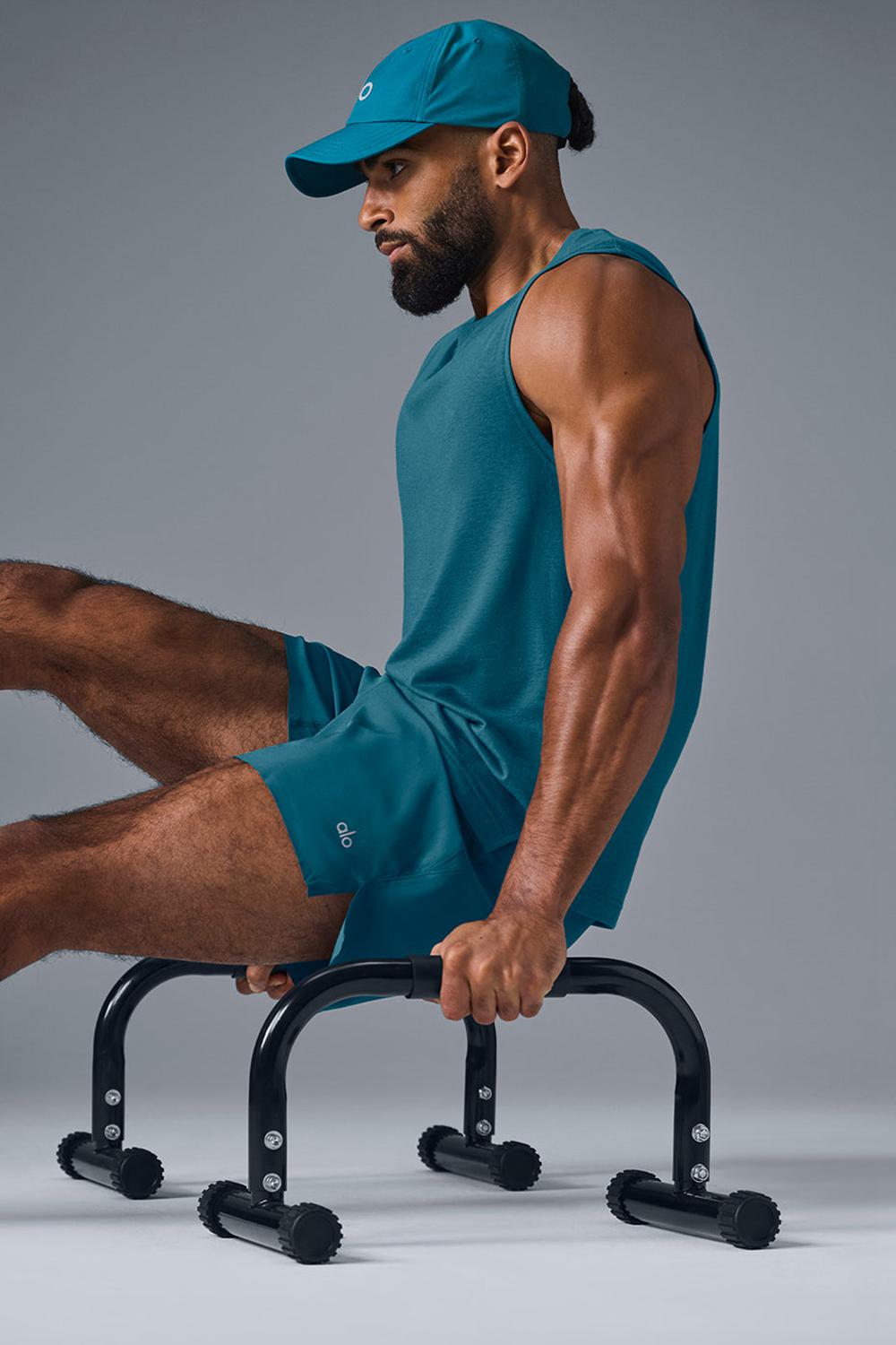 φανελακια για τρεξιμο ανδρικα Alo Yoga The Triumph Muscle Oceanic Teal | Greece  VFWTG-5627