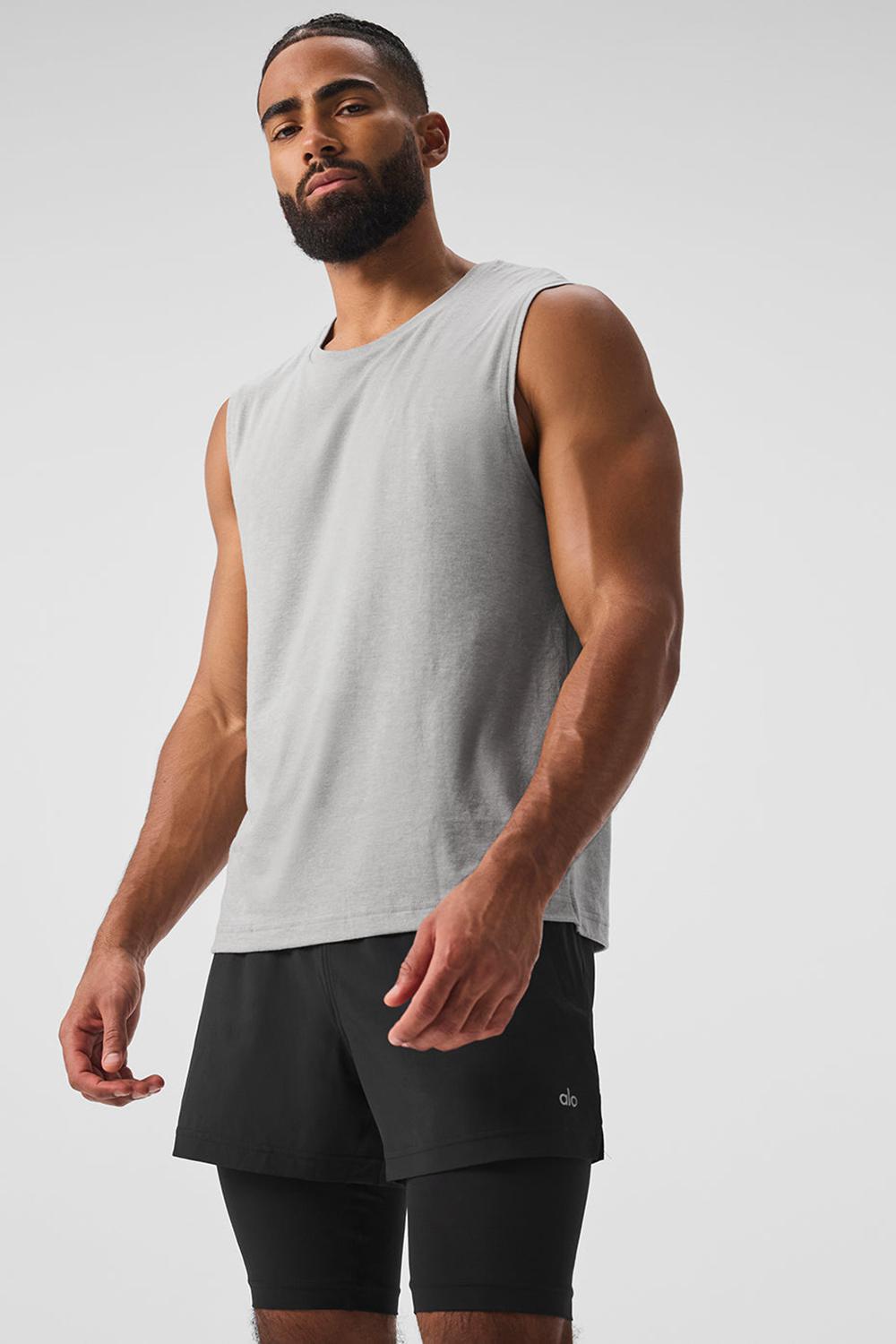 φανελακια για τρεξιμο ανδρικα Alo Yoga The Triumph Muscle γκρι | Greece  HPGWO-5608