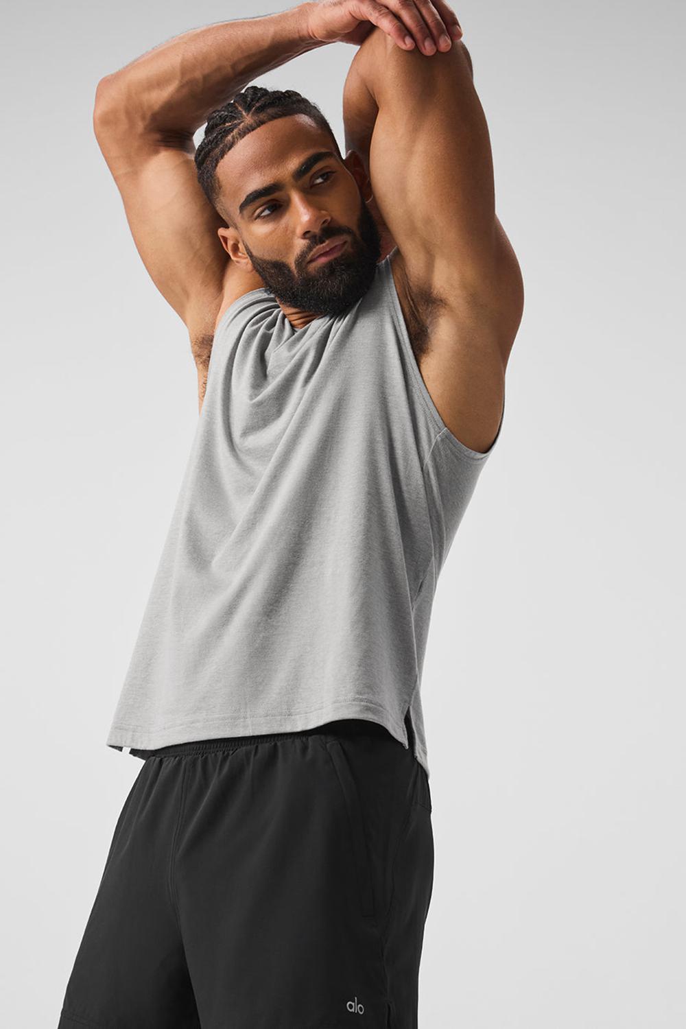 φανελακια για τρεξιμο ανδρικα Alo Yoga The Triumph Muscle γκρι | Greece  HPGWO-5608