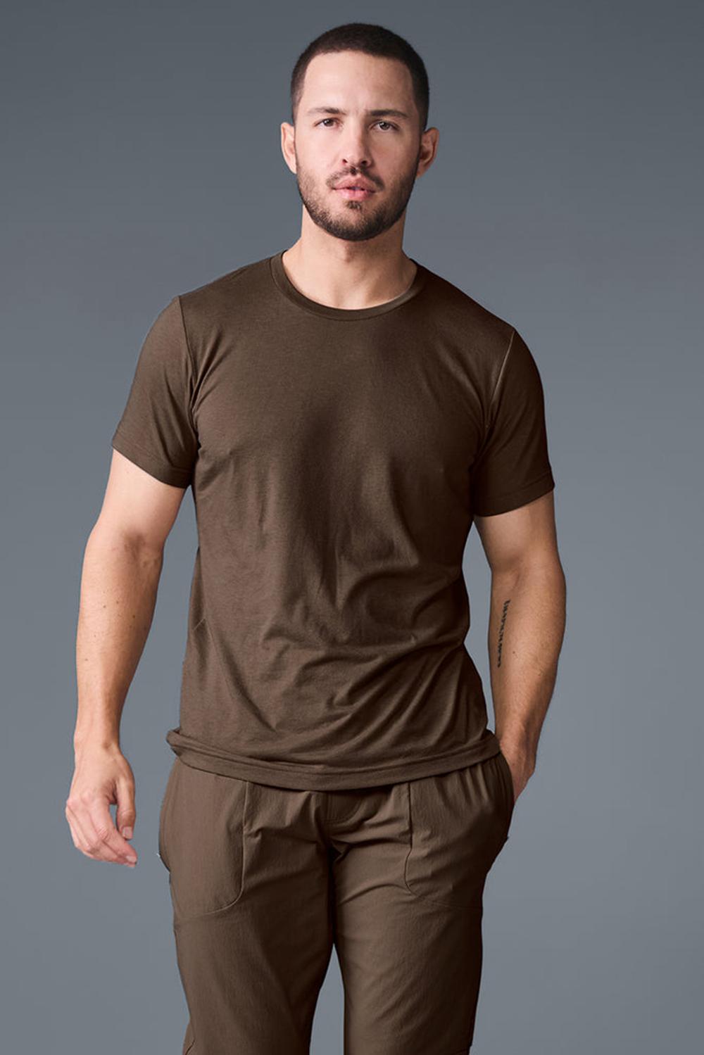 μπλουζακια για τρεξιμο ανδρικα Alo Yoga Triumph Espresso | Greece  UGQEP-5490