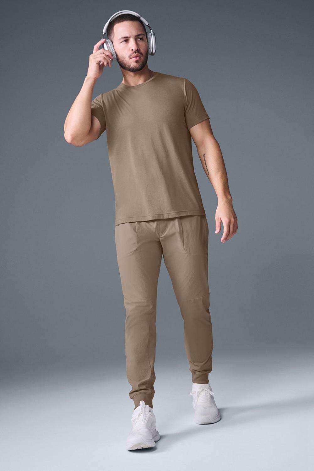 μπλουζακια για τρεξιμο ανδρικα Alo Yoga Triumph Gravel | Greece  EFRCV-2390