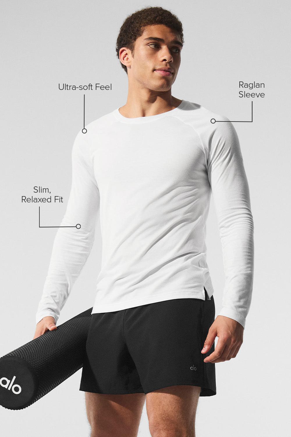 μπλουζακια για τρεξιμο ανδρικα Alo Yoga Triumph Long Sleeve ασπρα | Greece  IASGH-0268