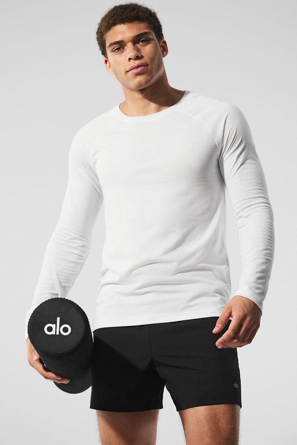 μπλουζακια για τρεξιμο ανδρικα Alo Yoga Triumph Long Sleeve ασπρα | Greece  IASGH-0268