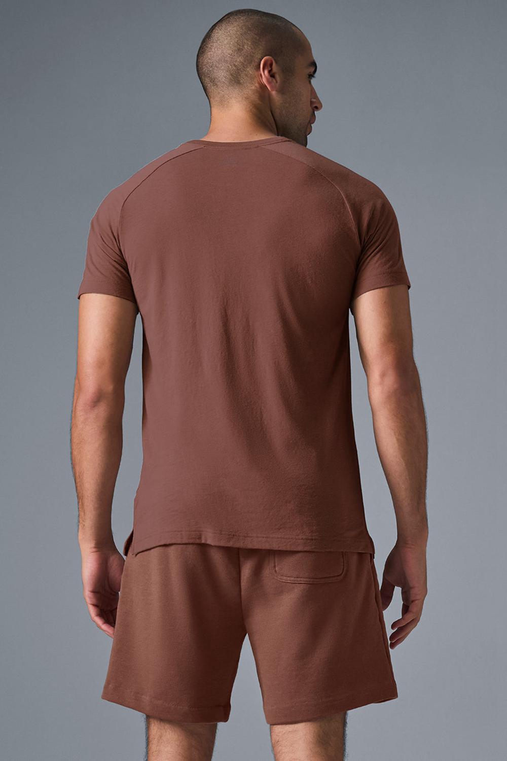 μπλουζακια για τρεξιμο ανδρικα Alo Yoga Triumph Raglan Chestnut | Greece  MWZFY-4972