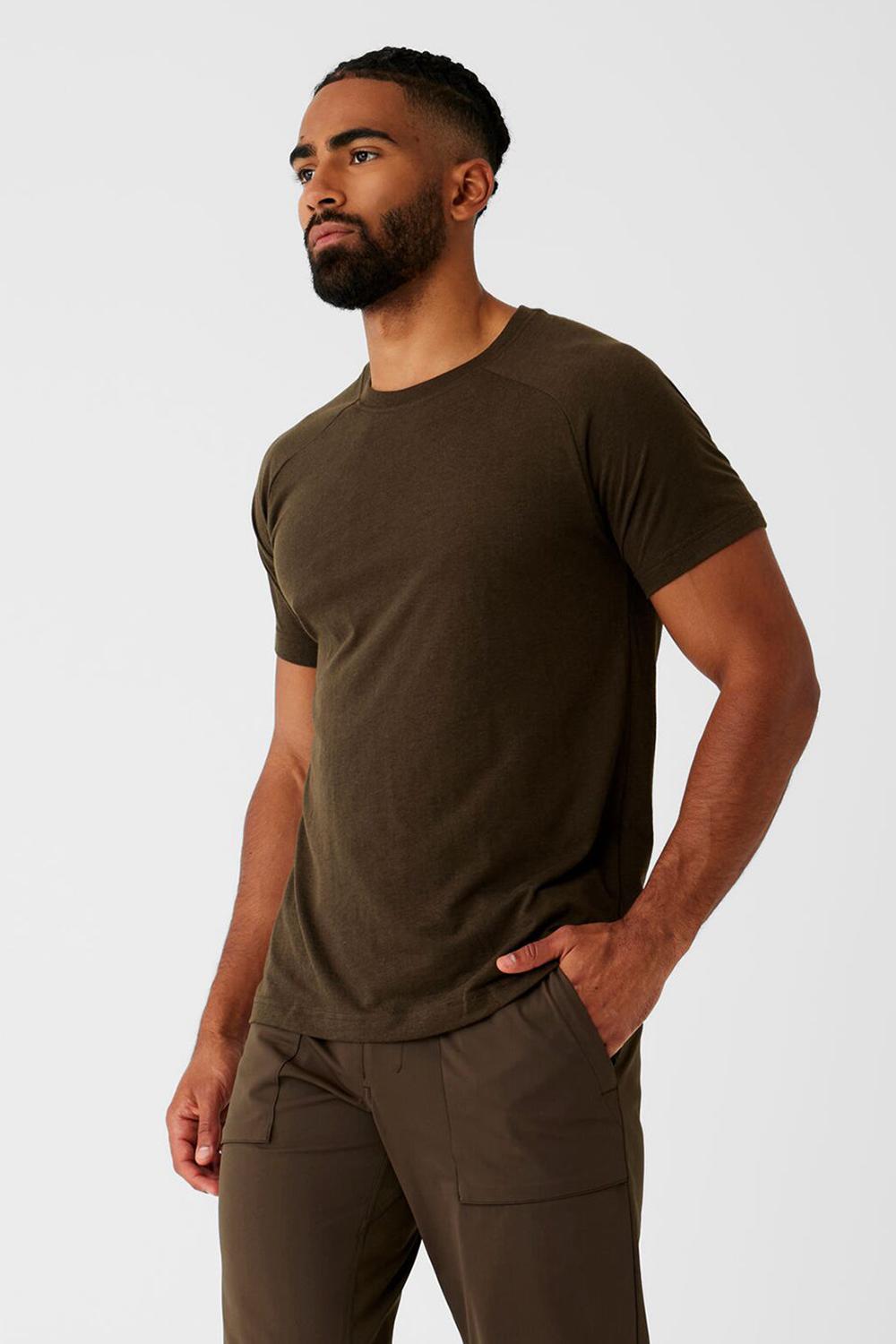 μπλουζακια για τρεξιμο ανδρικα Alo Yoga Triumph Raglan Espresso | Greece  HFVLG-9582