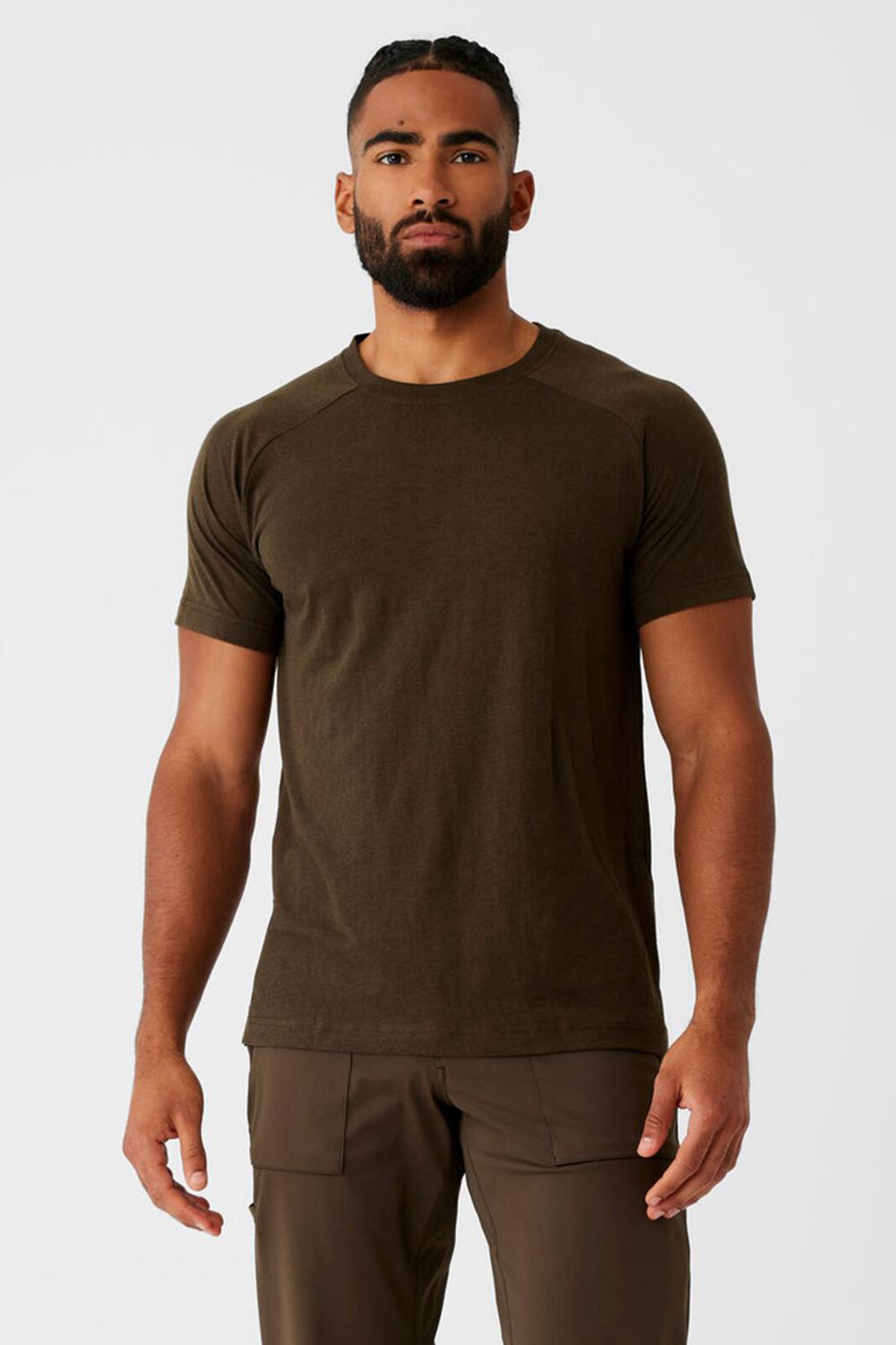 μπλουζακια για τρεξιμο ανδρικα Alo Yoga Triumph Raglan Espresso | Greece  HFVLG-9582