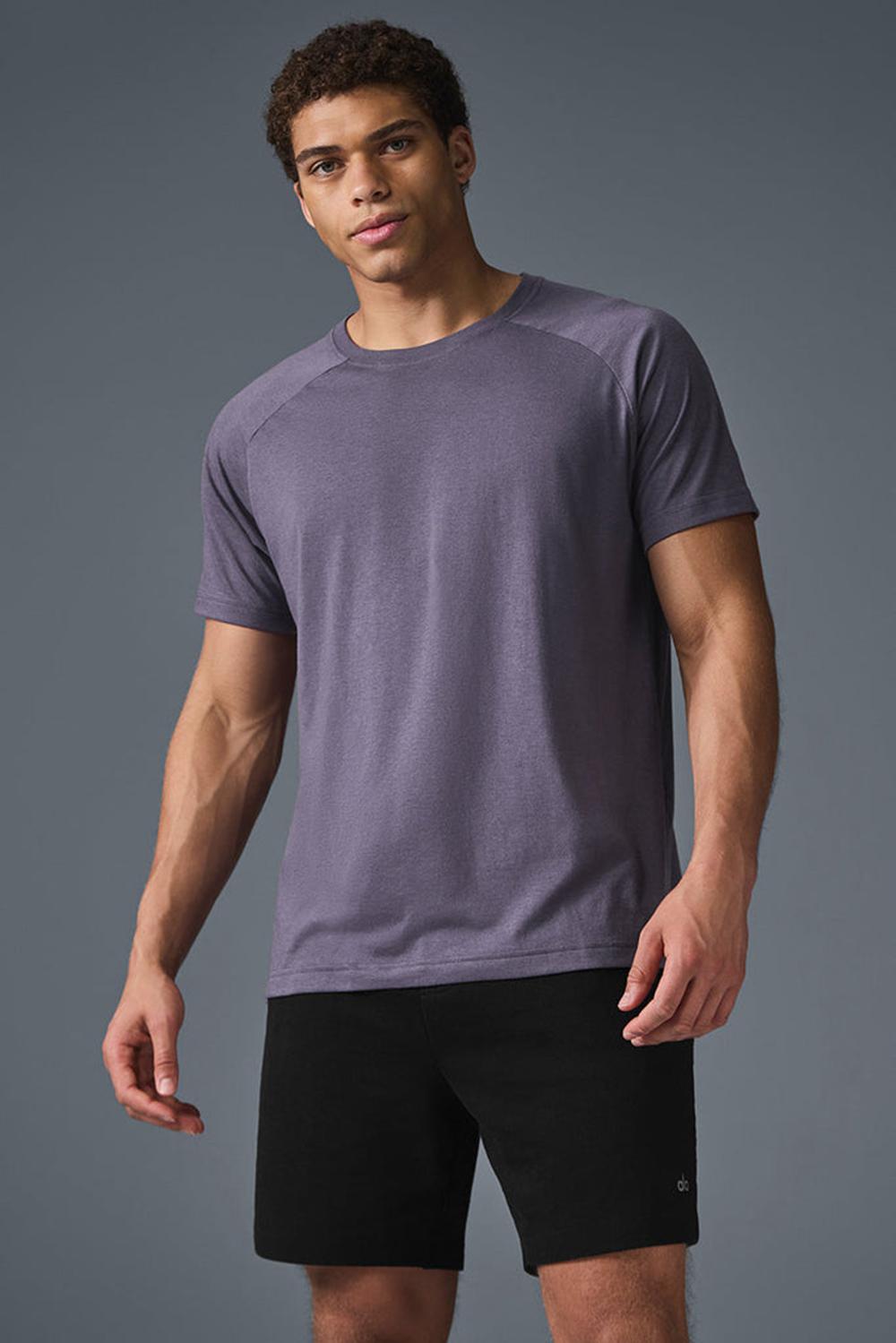 μπλουζακια για τρεξιμο ανδρικα Alo Yoga Triumph Raglan Italian Plum | Greece  BHDCL-3789