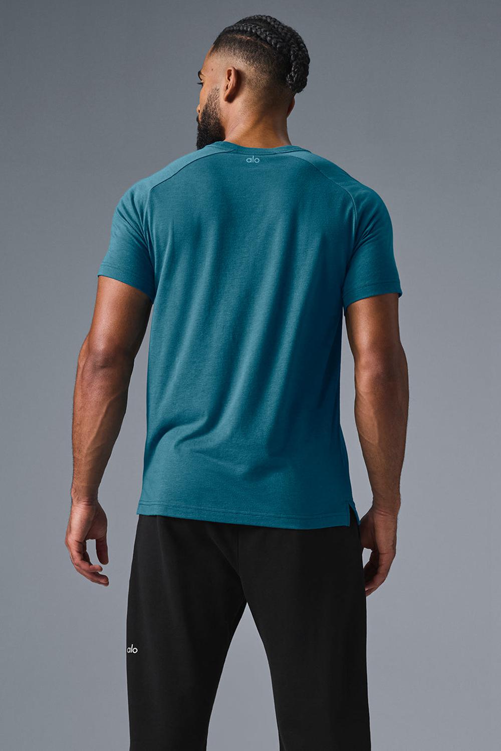 μπλουζακια για τρεξιμο ανδρικα Alo Yoga Triumph Raglan Oceanic Teal | Greece  QZUNV-7250