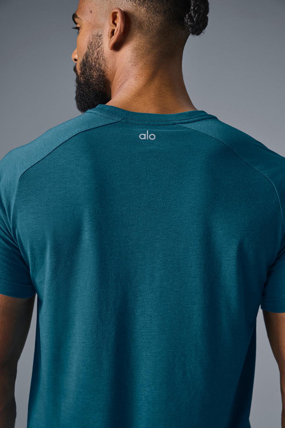 μπλουζακια για τρεξιμο ανδρικα Alo Yoga Triumph Raglan Oceanic Teal | Greece  QZUNV-7250