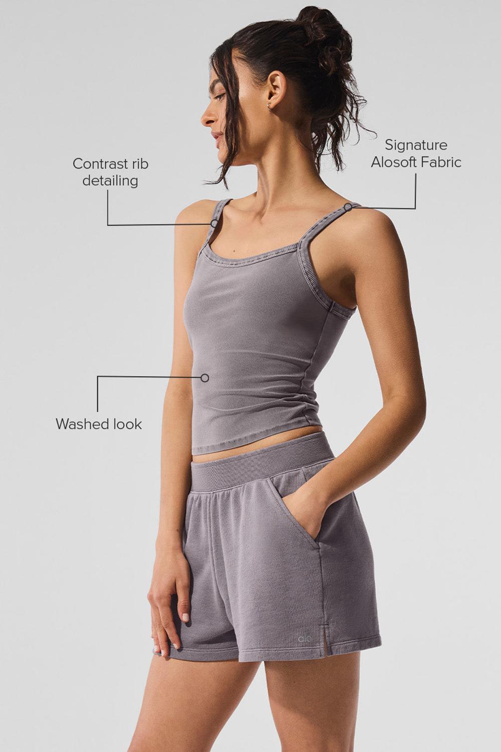 φανελακια για τρεξιμο γυναικεια Alo Yoga Washed Alosoft Sweet Talker γκρι ανοιχτο μπλε | Greece  WSTOC-1489