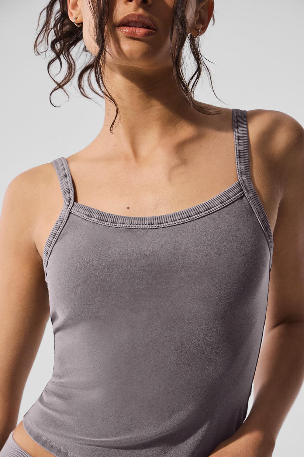 φανελακια για τρεξιμο γυναικεια Alo Yoga Washed Alosoft Sweet Talker γκρι ανοιχτο μπλε | Greece  WSTOC-1489