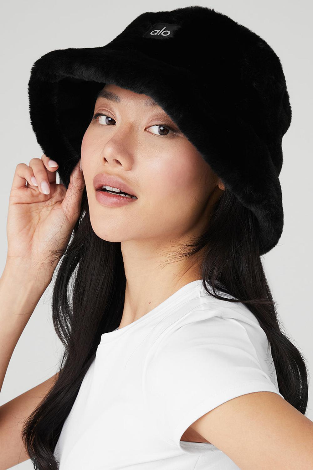 καπελα bucket γυναικεια Alo Yoga Faux Fur μαυρα | Greece  MYDTI-6570