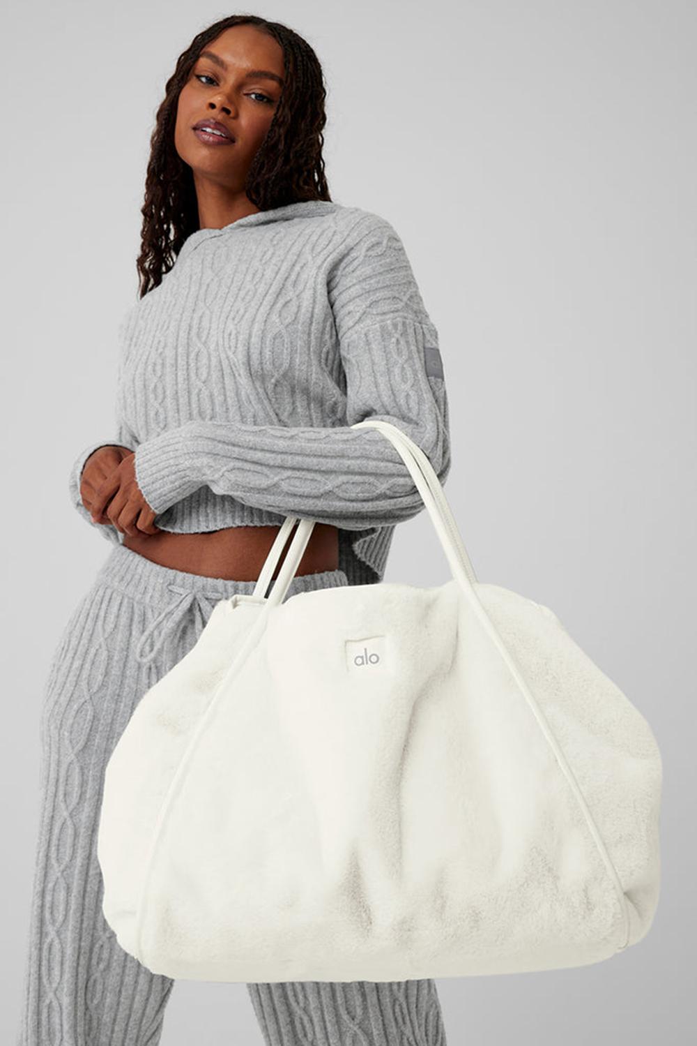 τσάντεσ tote γυναικεια Alo Yoga Faux Fur Ivory | Greece  FSMEZ-9360